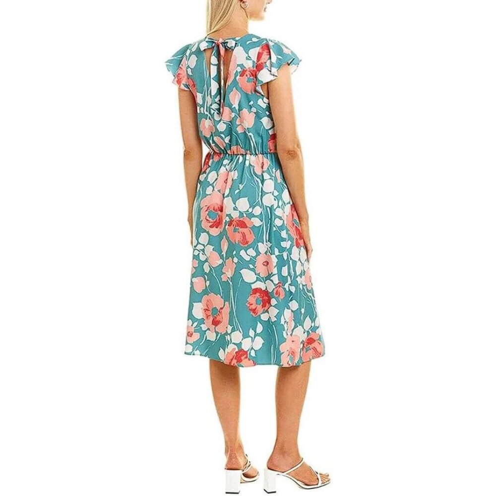 ADRIANNA PAPELL Women's Floral Cap Sleeved Midi Dress Size 2 - Picture 2 of 7